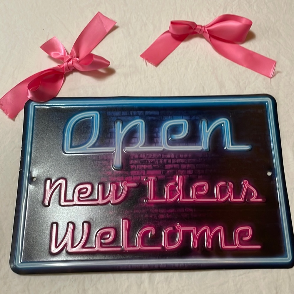 Metal license plate kind of sign for decor